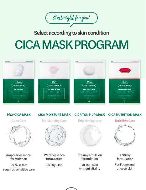 VT COSMETICS - Cica x Hyalon Pro-Cica Mask 6pcs - Minou & Lily